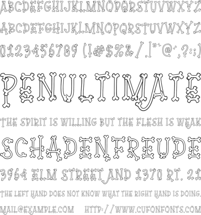 Skull Story font preview