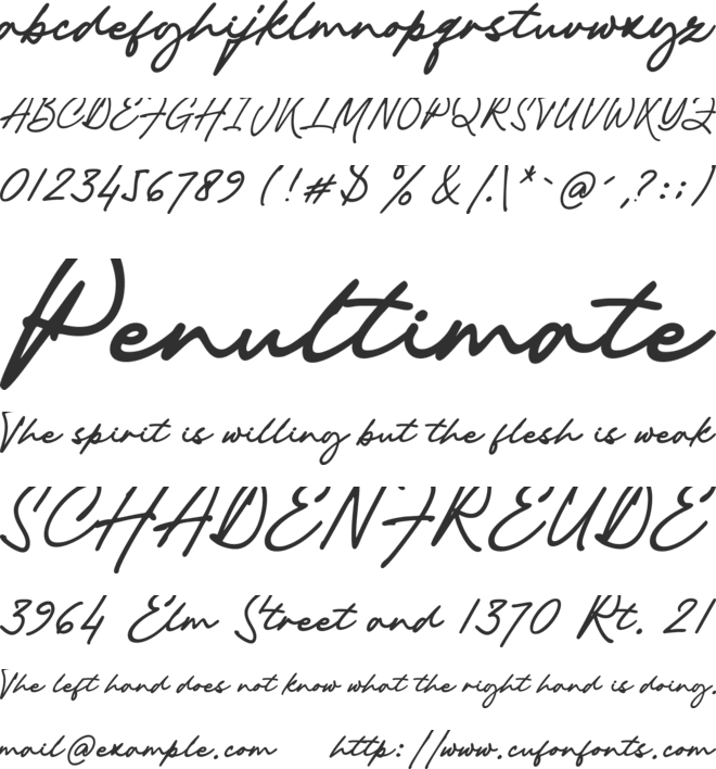 Piedmont font preview