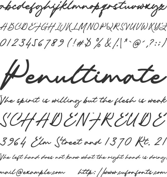 Piedmont font preview