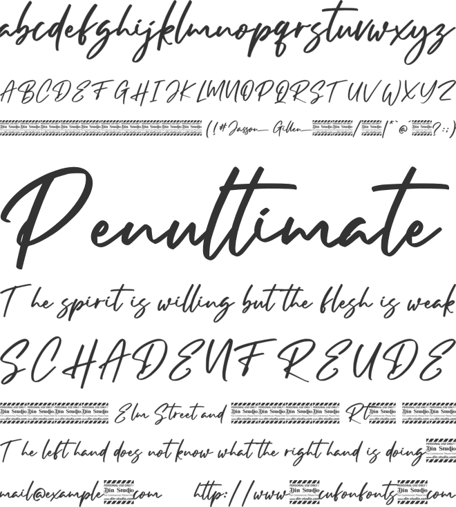Jasson Gillen Personal Use font preview