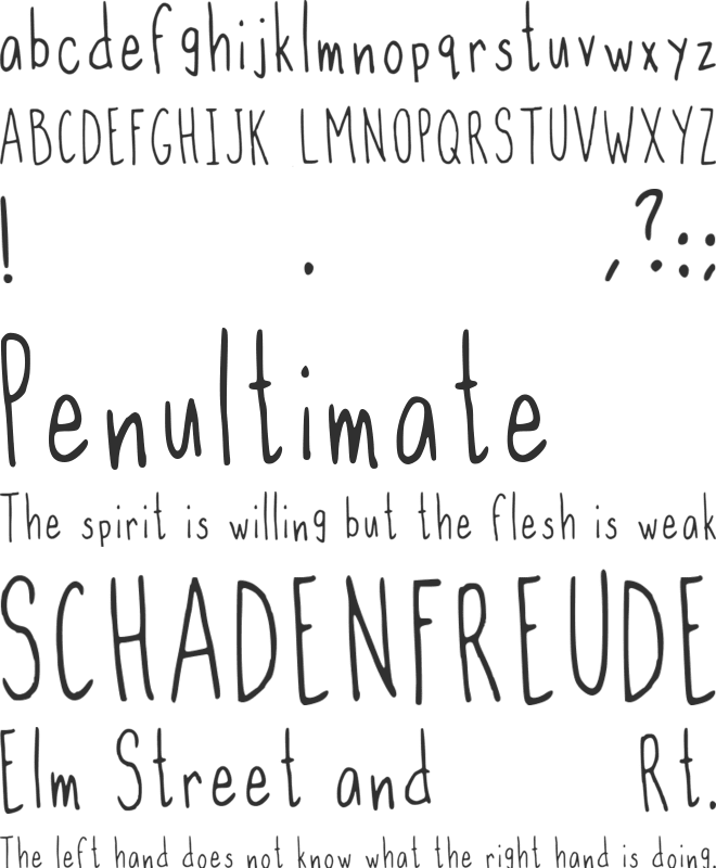 Slim Handwritten font preview