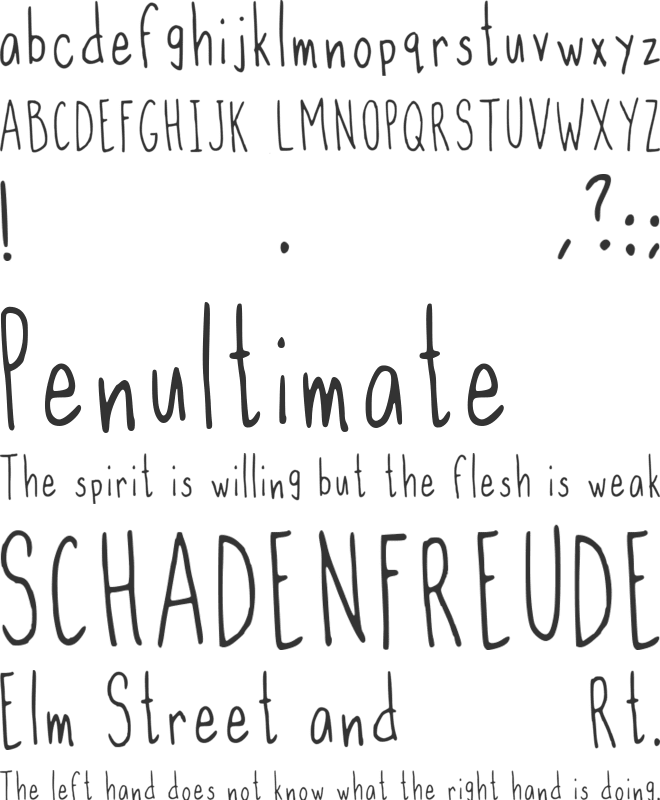 Slim Handwritten font preview