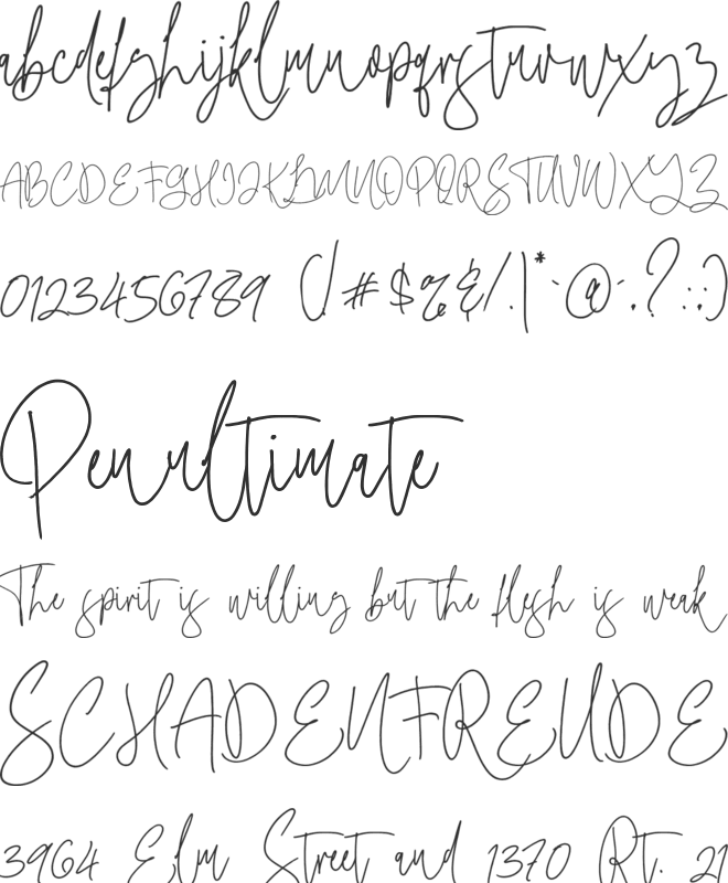 Maryline Signature font preview