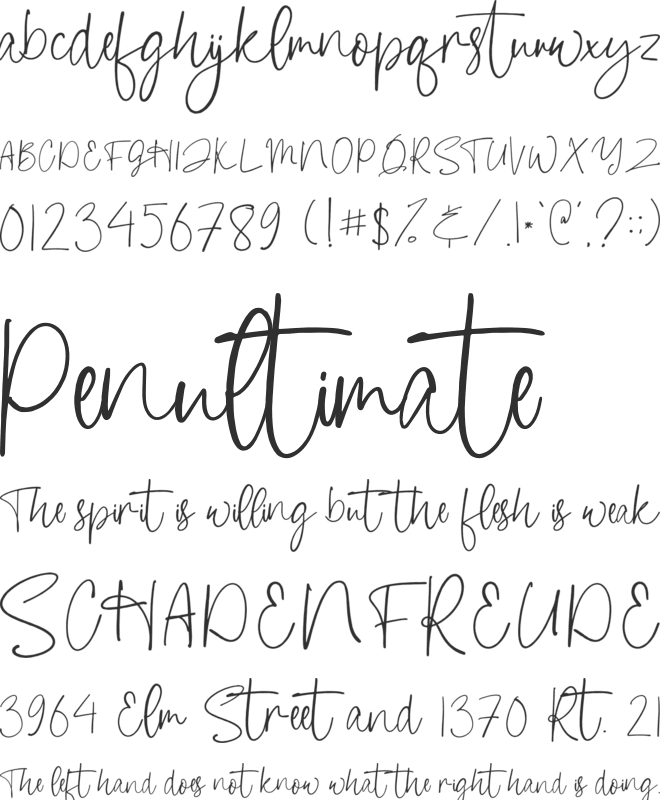 Just Write font preview