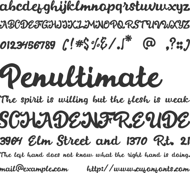 Bodyluck font preview