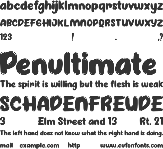 Jellybost font preview