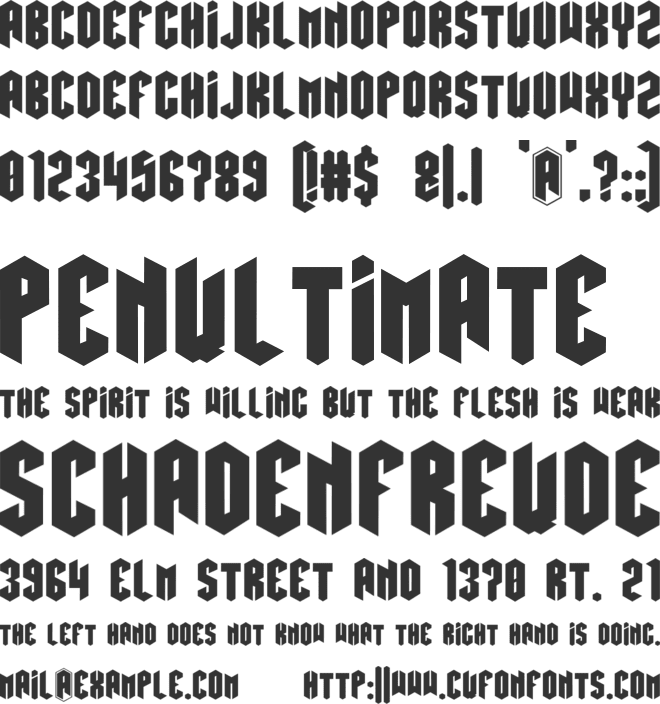 Hexatus font preview