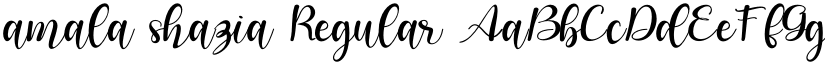 amala shazia Regular font
