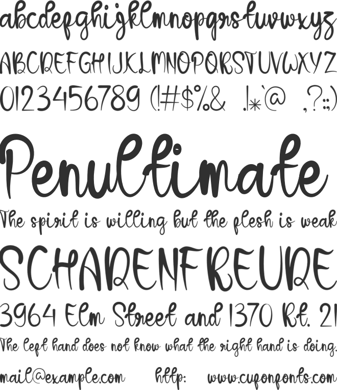 Girls font preview