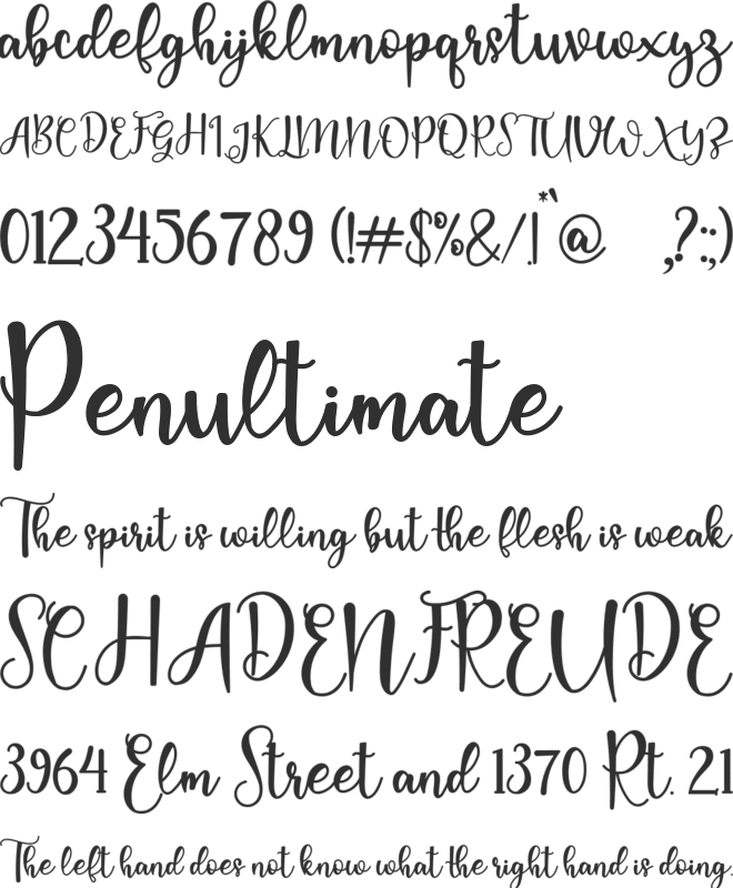 calya font preview
