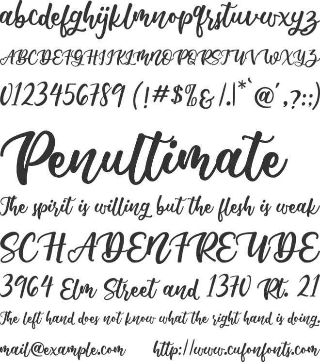 Menthari font preview