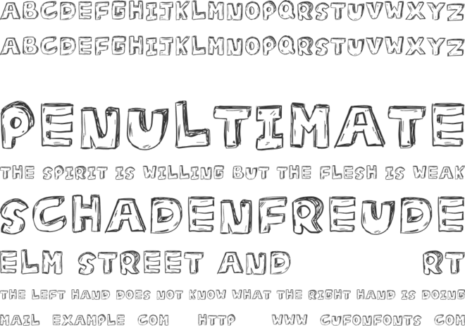 D Sketch font preview