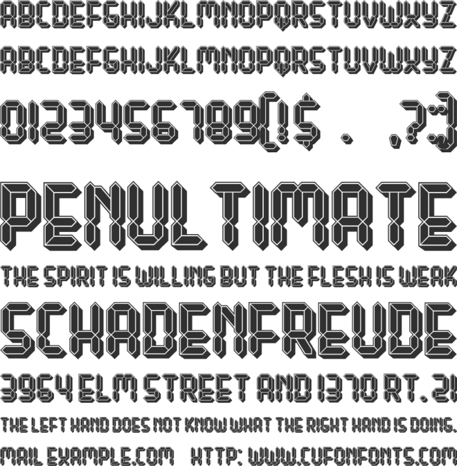 Ringing font preview