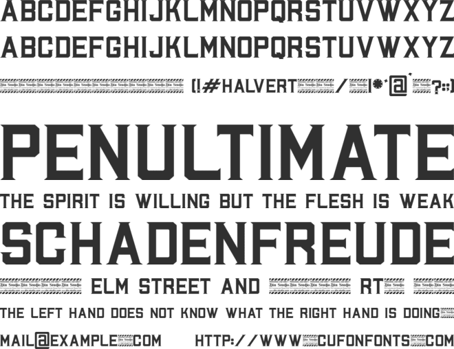 Halvert Solid Personal Use font preview