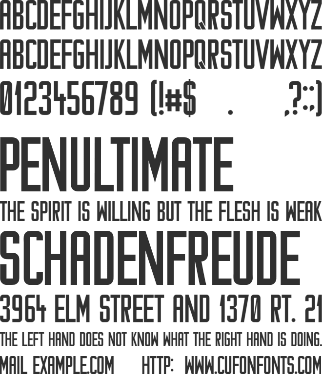 Around font preview
