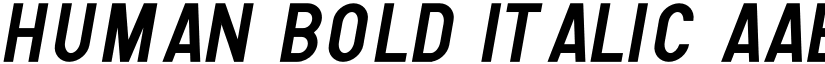 Human Bold Italic font