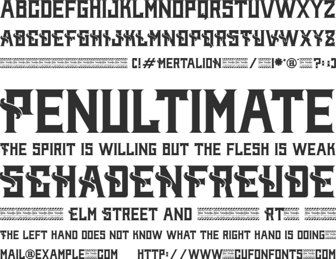 Mertalion Personal Use font preview