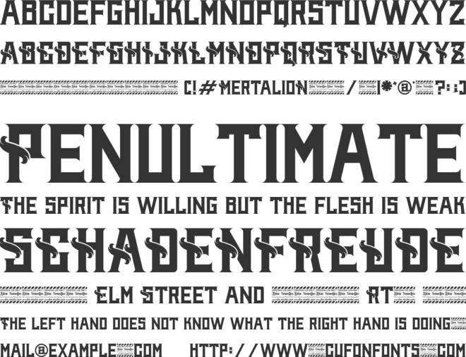Mertalion Personal Use font preview