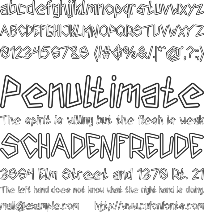 Insurgence Outline font preview