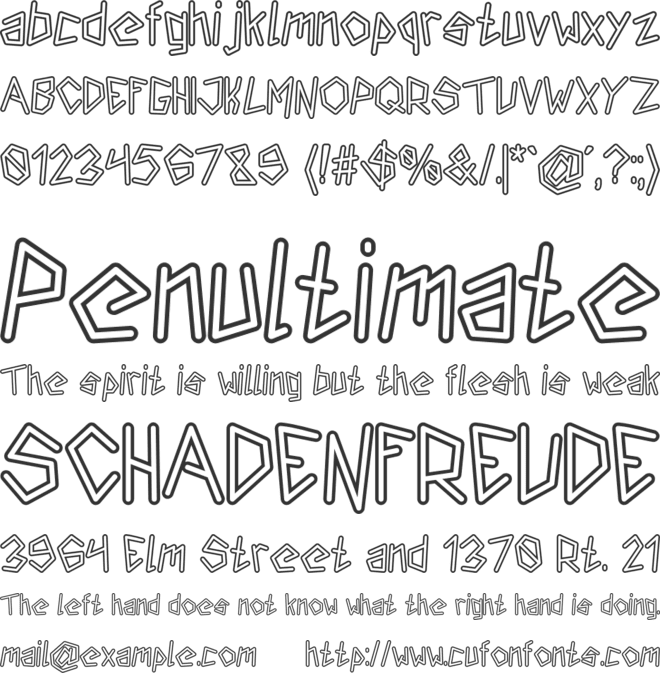 Insurgence Outline font preview