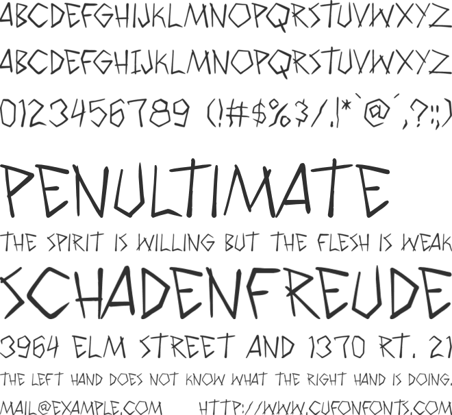 Wyld Savagez PG font preview