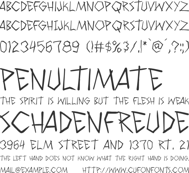 Wyld Savagez PG font preview