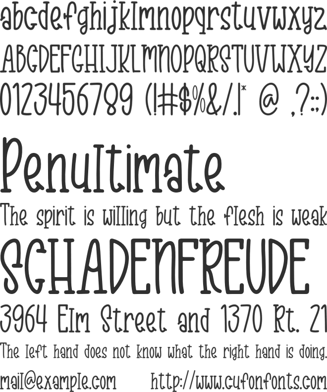 Sunday Special font preview