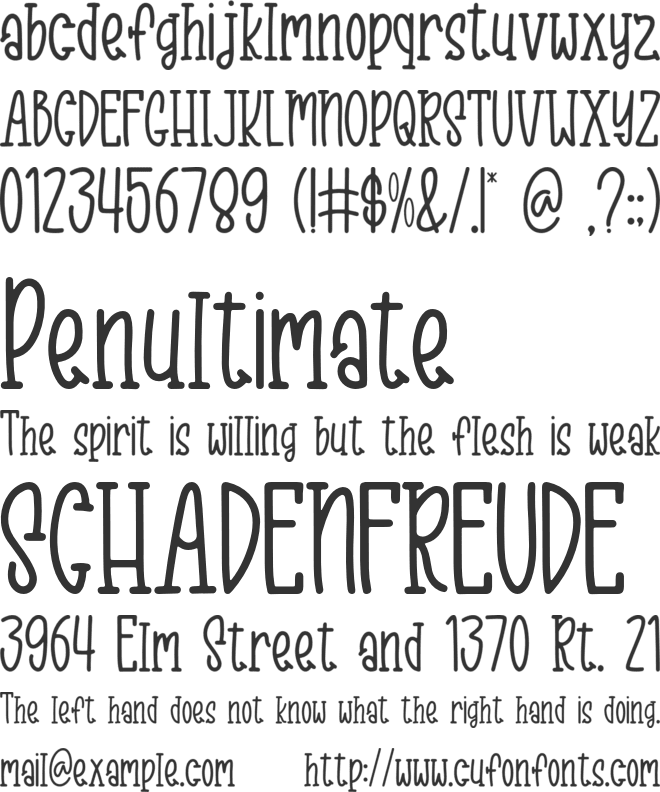 Sunday Special font preview