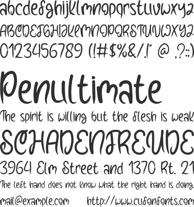 Hand Ball font preview
