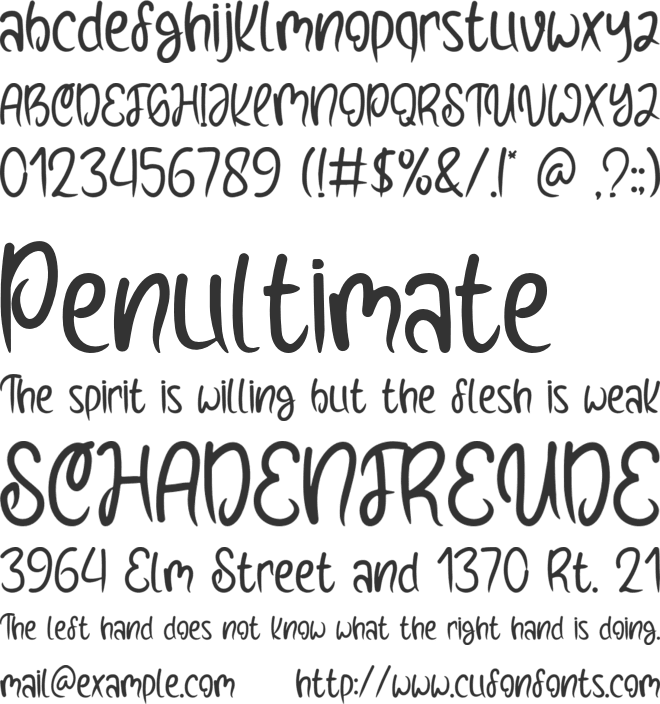 Hand Ball font preview