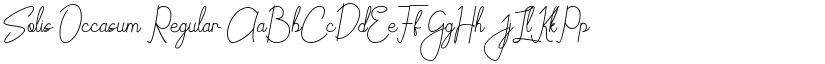 Solis Occasum Regular font