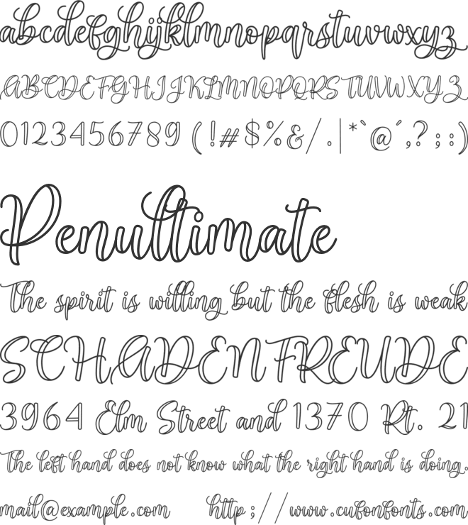 Mellayu font preview