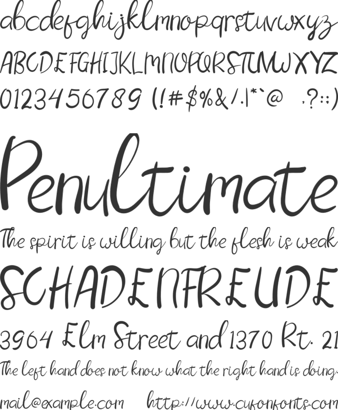 Hello Lovely font preview