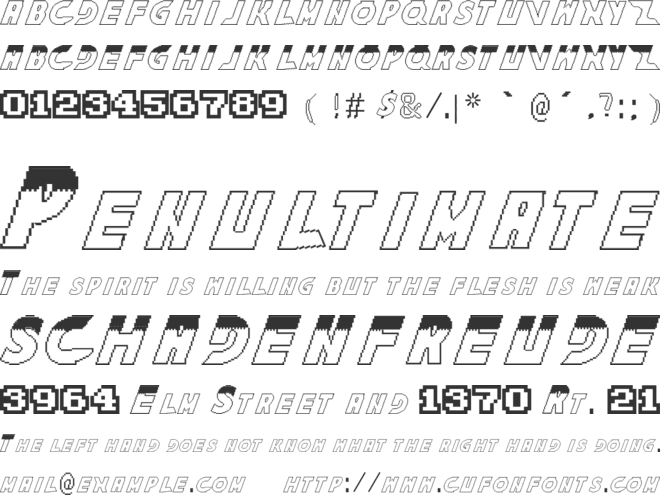 The King Of Fighters Family font preview