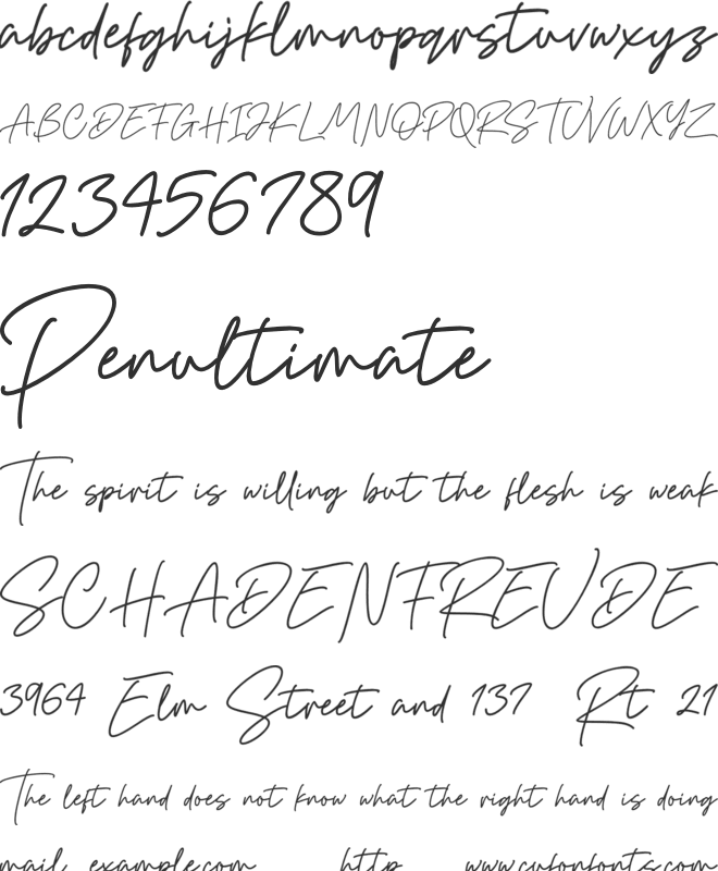 Gisellia Signature font preview
