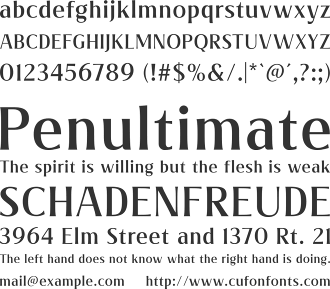 Valeria font preview