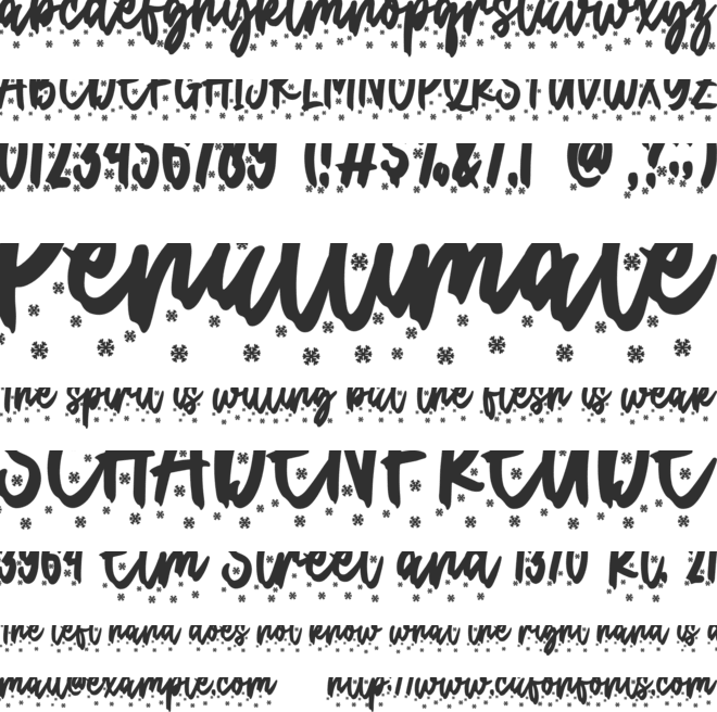 Christmas Present Snow font preview