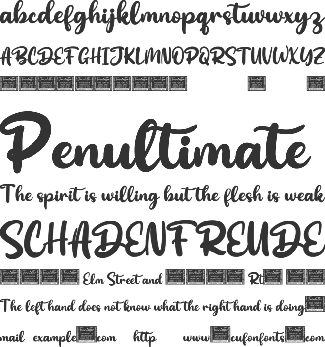 Bintank font preview