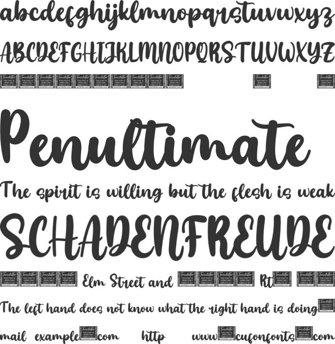 Antique font preview