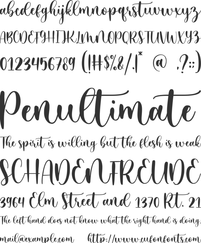 Mystical Snow font preview