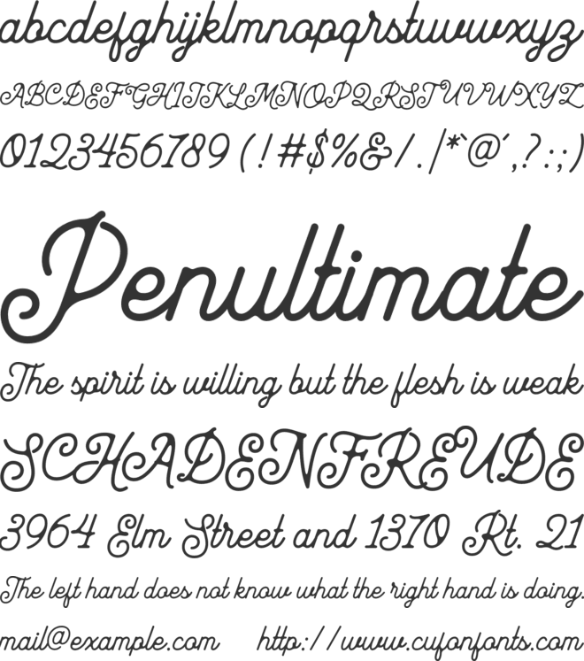 Mayhena font preview