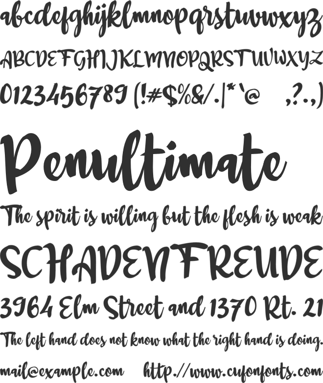 a Amore Lettera font preview