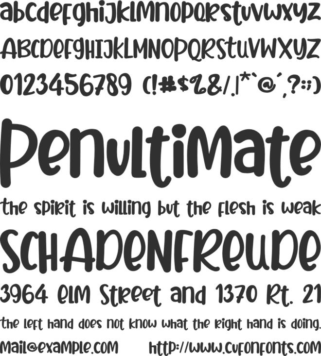 Baby Chipmunk font preview