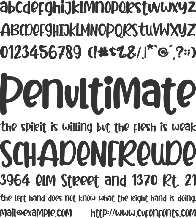 Baby Chipmunk font preview