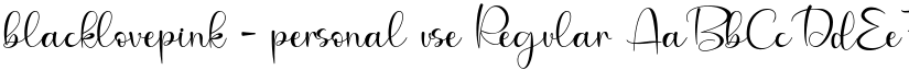blacklovepink - personal use Regular font