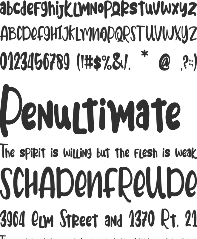 Meoowly font preview
