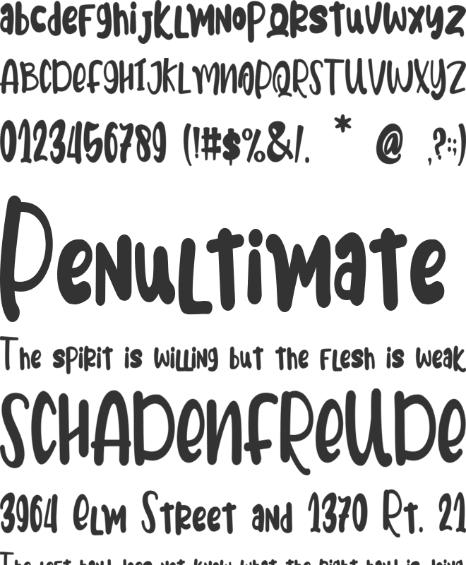 Meoowly font preview