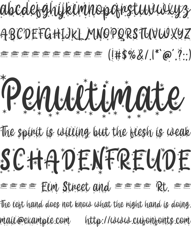 Hallo White Display - Personal font preview