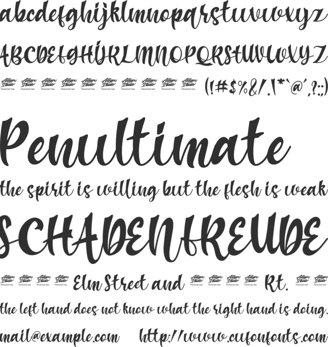 harry sunday - Personal Use font preview