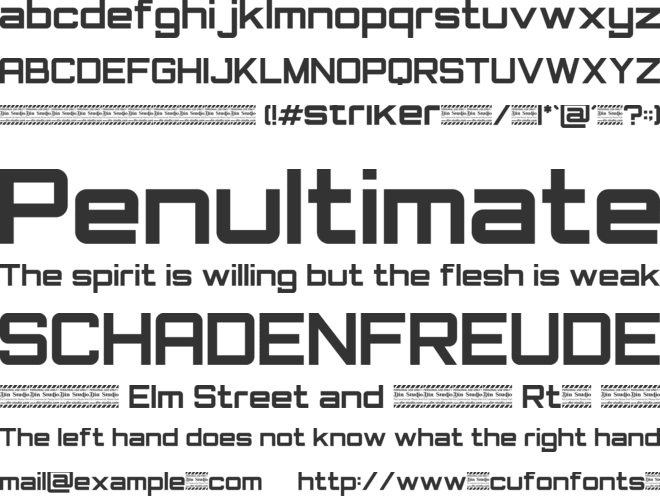 Striker font preview